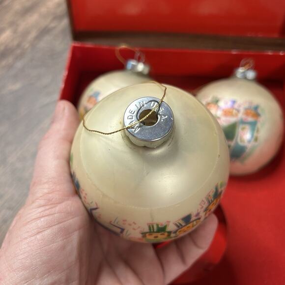 Vtg Corning Glass Works 3" Christmas Ornament W. Rutherford Carolers 3 Set - Picture 6 of 7